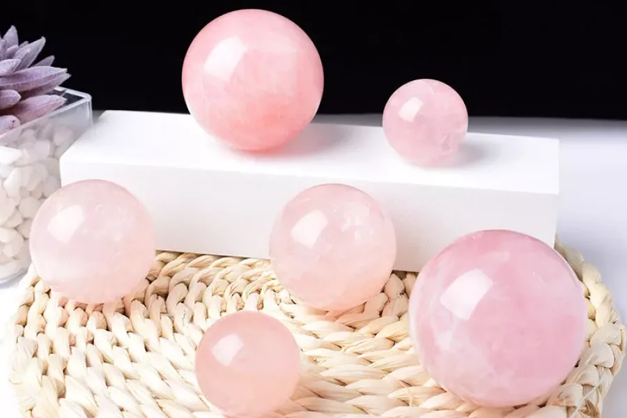 Rose Quartz Crystal Ball for Meditation