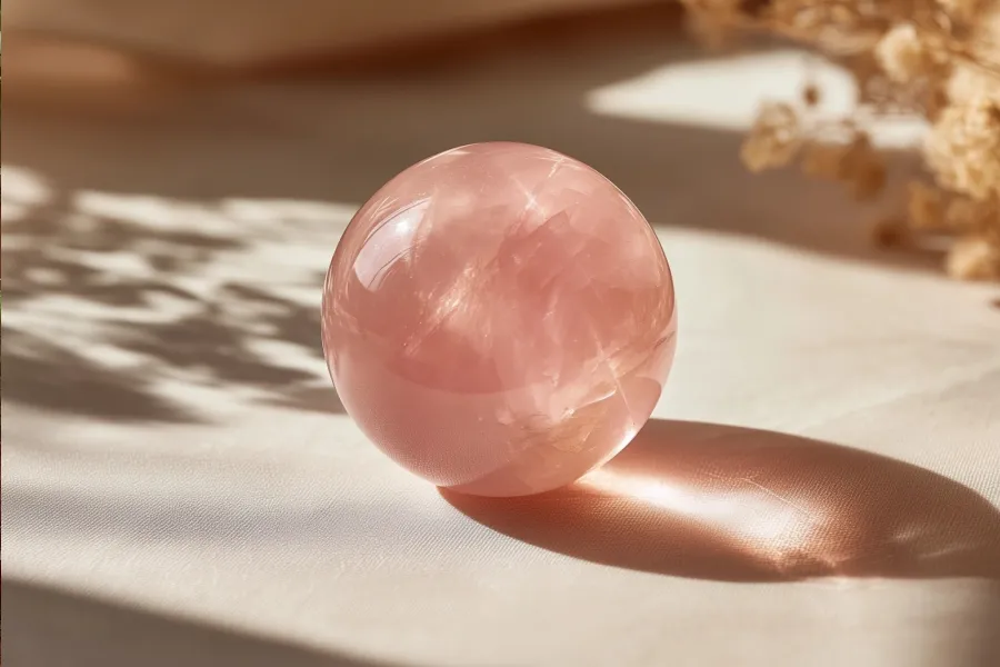 Healing Rose Quartz Sphere for Home Decor